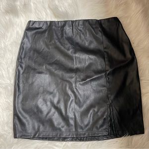 Faux Leather Skirt Large